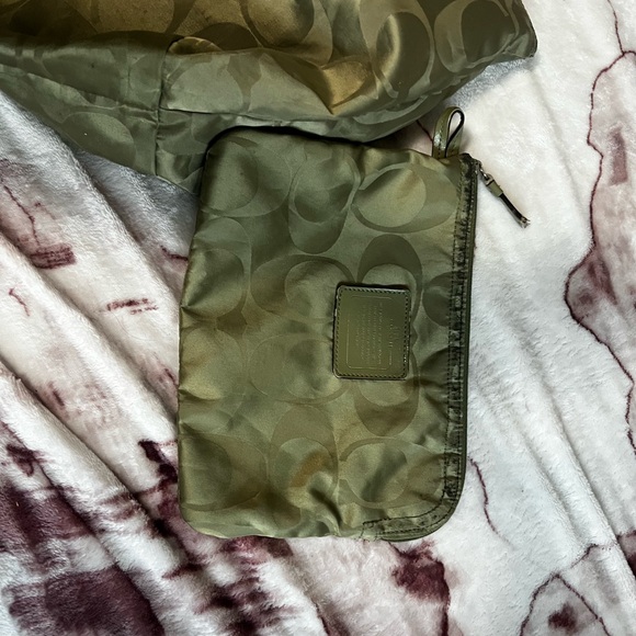 Coach Olive Green Signature Canvas Tote Set - Picture 3 of 9